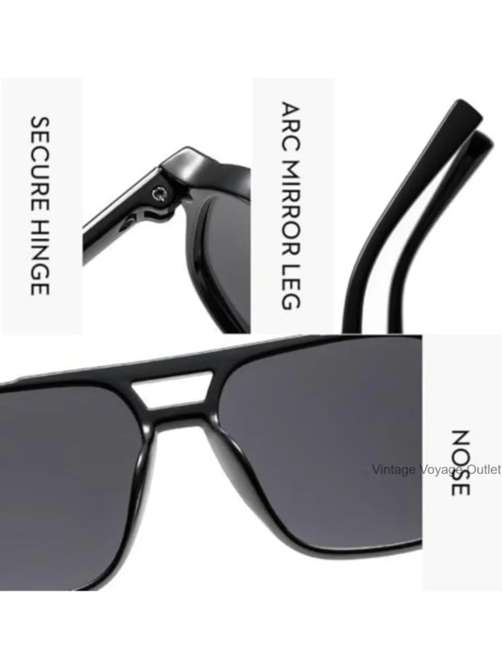 Retro Square Aviator Sunglasses Oversized UV400 Protection 4 Pack